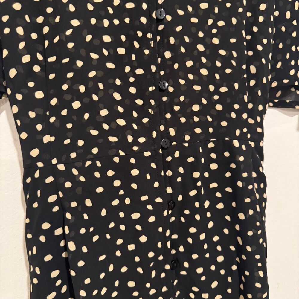 Umgee Womens Polka Dot Ruffle Roper Black Size Medium - Picture 2 of 6